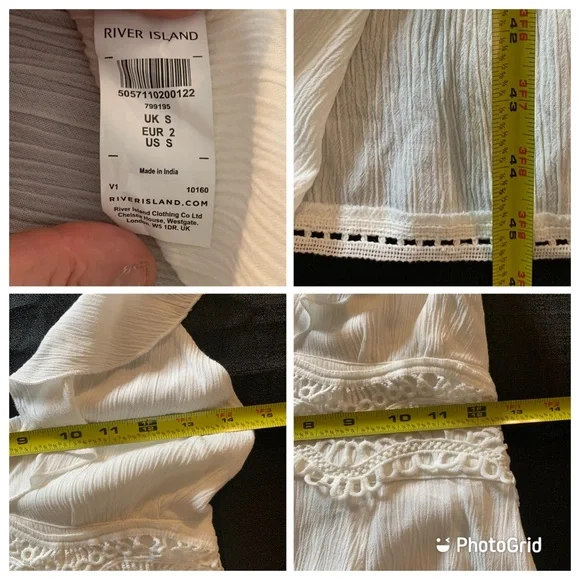 NWT Resort River Island White Dress With Ruffle Straps and A Cross Body Back - Picture 13 of 13